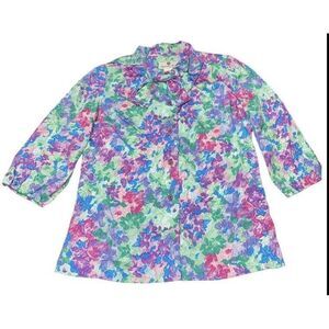 Vintage 70's Blouse Women's S HAWAII Artsy Fairy Festival Disco Satin‎